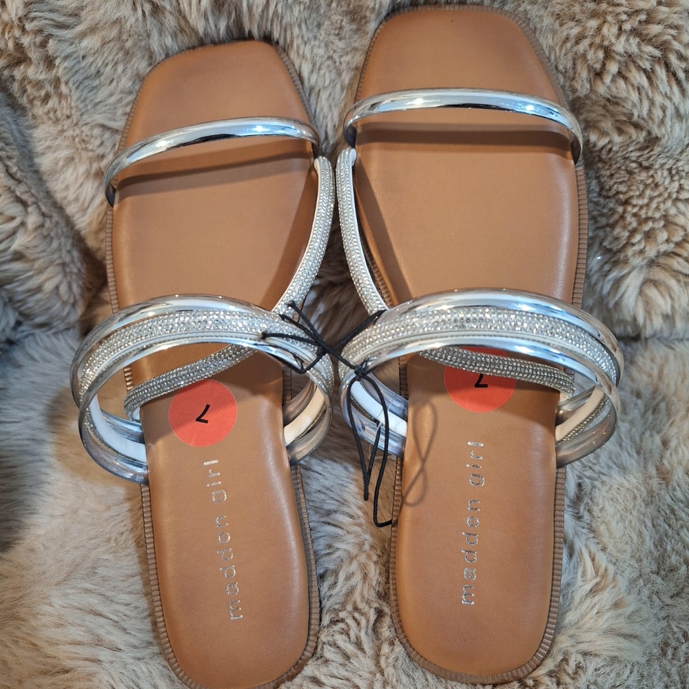 Madden Girl Silver Strappy Sandals